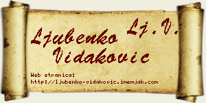 Ljubenko Vidaković vizit kartica